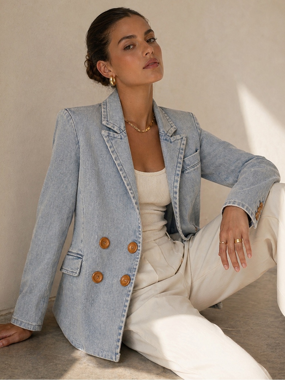 A Loves A Denim Blazer Oversized Cool Girl Jacket Size S